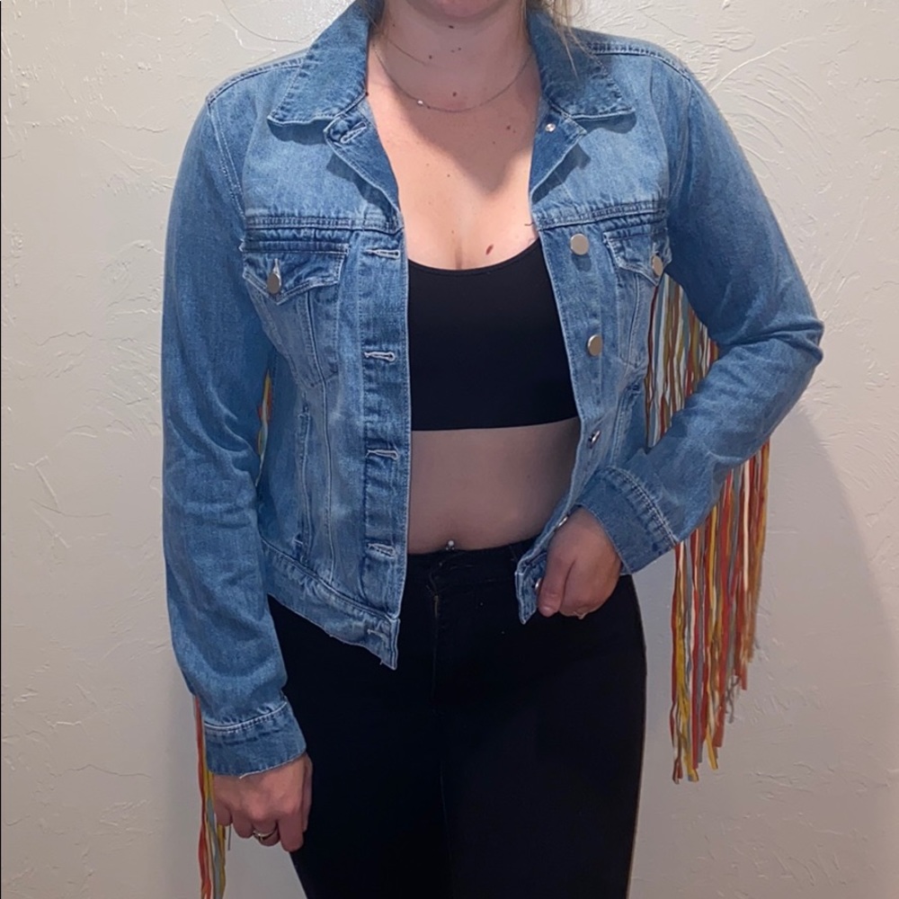 Scully Demin Jacket with Fringe Detail